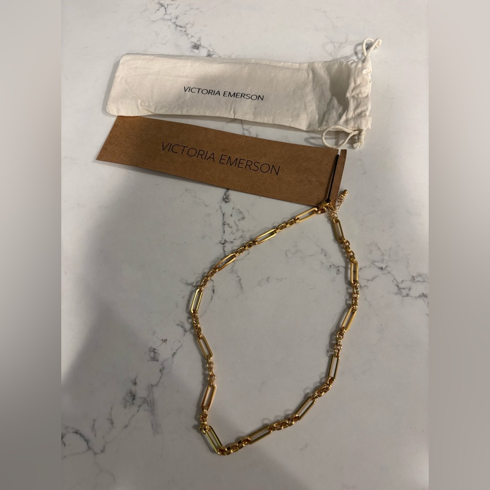 Victoria Emerson Gold-Toned paper clip Necklace